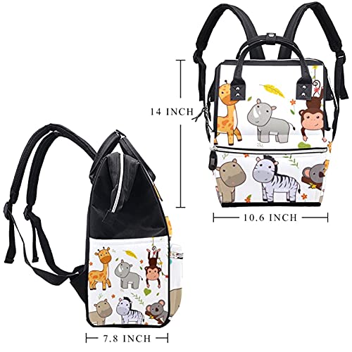 Animais Doodles Batch Set Tote Bags Backpack Mummy Backpack de grande capacidade Bolsa de enfermagem Bolsa de viagem