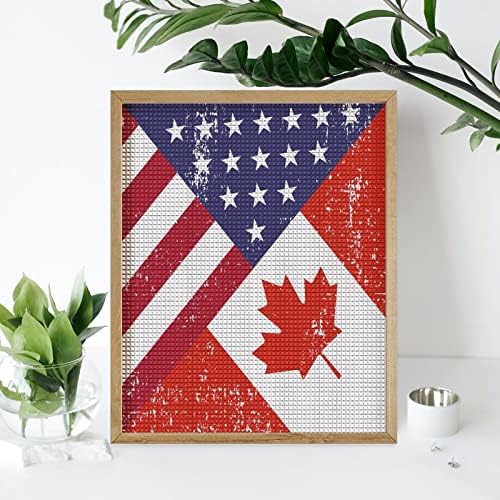Retro America Canada Flag Diamond Pintura Kit de Arte Pictures Diy Drill Full Home Acessórios adultos Presente para decoração