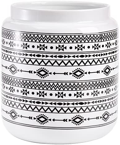 Hedume Kitchen Utensil Holder, titular de utensílios de cerâmica de 7,2 para a bancada, estilos boêmios pesados ​​de utensílios