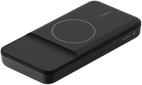 Belkin Wireless Charger Portable Power Bank Compatível com Magsafe, 10000 mAh com carregamento sem fio de 7,5 W e 18W USB C Entrega