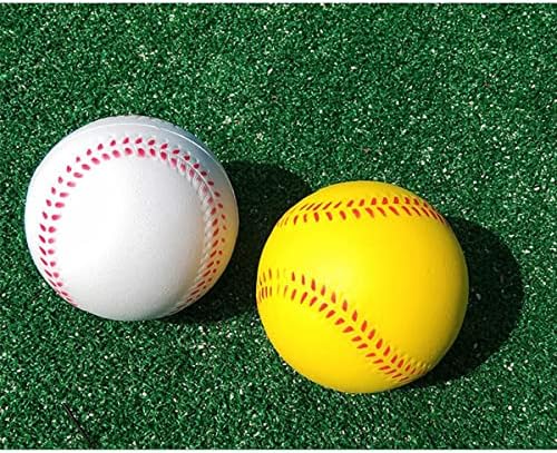 Szyt 7cm Soft PU Foam Ball para beisebol, softbol, ​​iniciante em TBall, jogadores, treinamento, prática de rebatidas, amarelo
