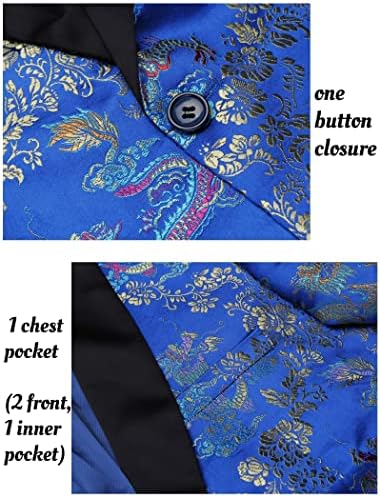 Traje floral masculino de coofandy masculino de luxo de casamentos bordados para o blazer jaqueta de smoking para festa