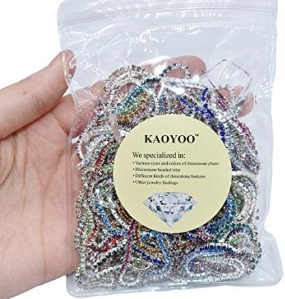 Kaoyoo 12 jardas Cristal Rhinestone Chain Trim mistura para bricolage, costura, artesanato, decoração