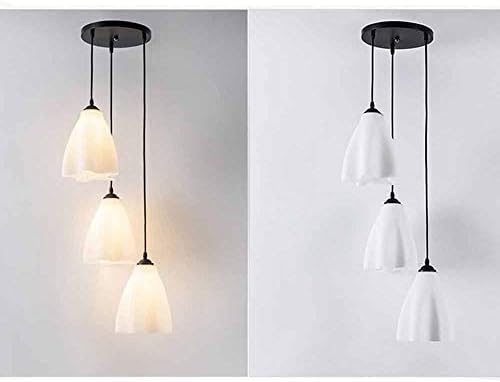 SJYDQ Industrial Vintage Loft Bar Candelier Bell Clear Globe Globe Shade Três luzes penduradas no teto pendente lâmpada