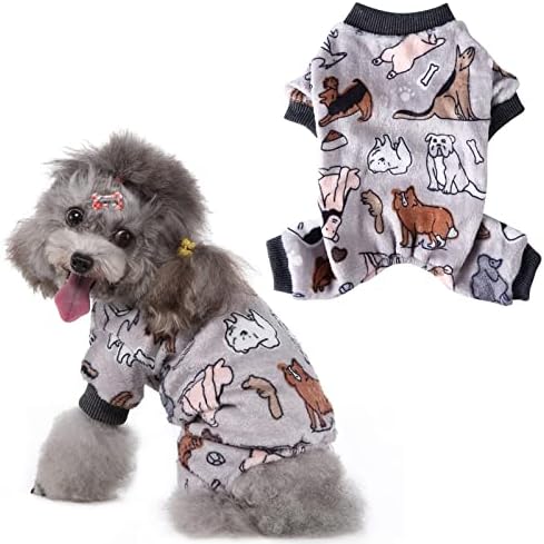 Pijama de cachorro Hacraho, 1 peça de pãejas de macacão de roupas de estimação cinza para cachorro para cachorro para cachorrinho,