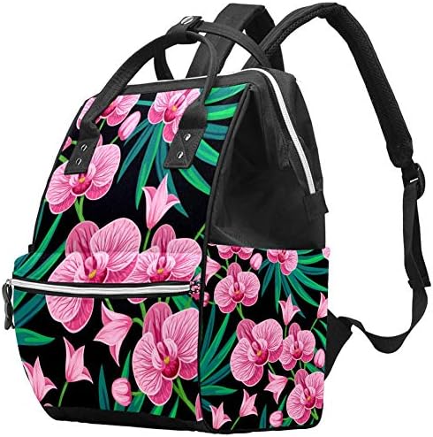 Flamingos de rosa tropical Pinheiros e folhas de palmeira em menta verde havaí Art Backer fralda bolsas de bolsa de mochila
