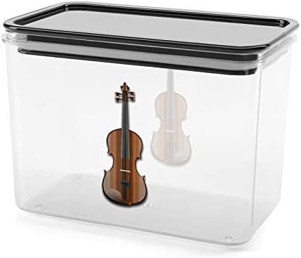 Contêiner de armazenamento de alimentos de violino caixas de armazenamento de plástico com tampa de vedação