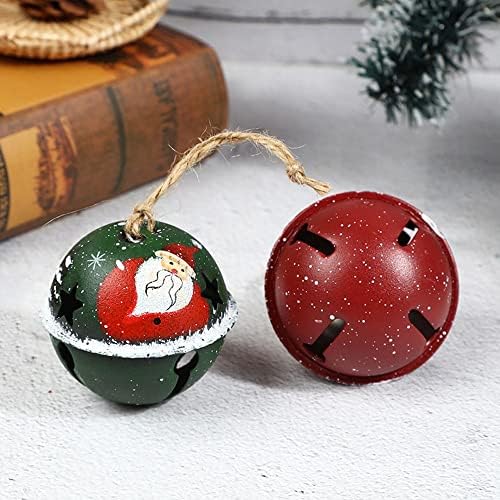 Rebaba metal enfeites de Natal Cartoon Bell pendurou pingentes de neve fofo Papai Noel Decoração para decorações de festas