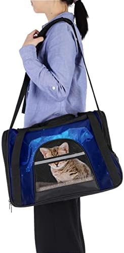 Portador de animais de estimação, conforto macio portátil Viagem dobrável Bolsa de estimação, Blue Leo Constellation