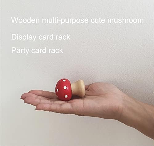 Resvuga Home Party Wooden Mushroom Card Titular, 2 Pacas Place Card Titular, Número da mesa significa Decoração de eventos