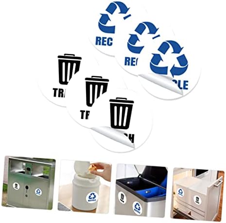 Operitacx 2 conjuntos 6 rótulo de classificação de lixo grande lixo pode reciclar lixo pode decalquear adesivos de reciclagem decalques