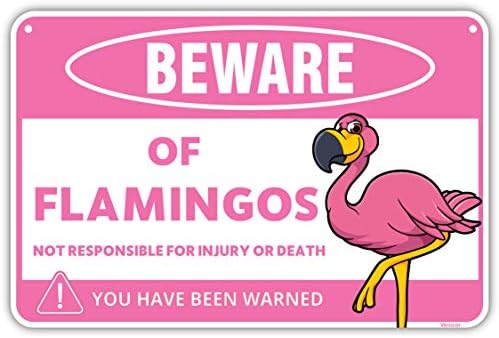 Venicor Flamingo Sign - 8 x 12 polegadas - alumínio - presentes de flamingo rosa para mulheres adultos - decoração de parede de flamingo ao ar livre decorações de quintal