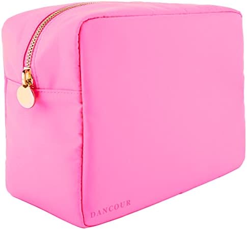 DanCour grande bolsa de maquiagem bolsa de higiene pessoal para mulheres bolsa de maquiagem rosa grande bolsa de maquiagem
