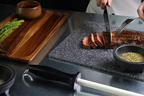 O Professional 11,5 polegadas de Cerâmica de Cerâmica Rod tem 2 opções de areia, uma alça de garra firme, anel de suspensão e cerâmica japonesa. As nobres hastes de afiação de casa e chefs são perfeitas para chefs!