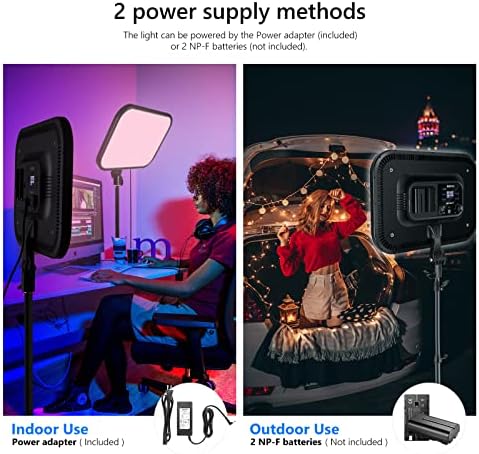 Neewer 18,3 ”RGB LED Painel de luz de vídeo com controle de aplicativos, 360 ° Color integral, 60W Dimmable 2500k ~ 8500k