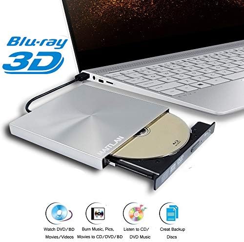 Jogador externo de 6x Blu-ray e DVD Burner, para MSI Gaming Laptop GF 63 GF63 GF75 GF65 Thin GT76 GT 76 Titan Ge75 Ge63 Raider Computador, USB 3.0 BD-R BD-Re DL DVD-RW Drive Optical Writer Drive