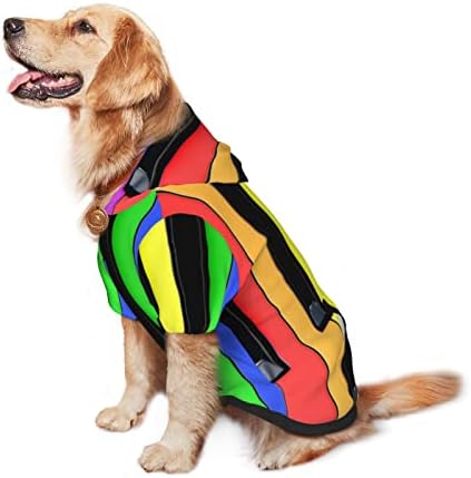 Capuz de cachorro grande Music-Joy-Rainbow Pet Clothes Sweater com chapéu macio de gato casaco x-large