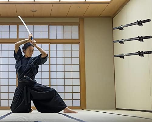 Montagem da parede do sabre de luz, montagem preta de parede de acrílico katana, montagem de parede de espada samurai montagem