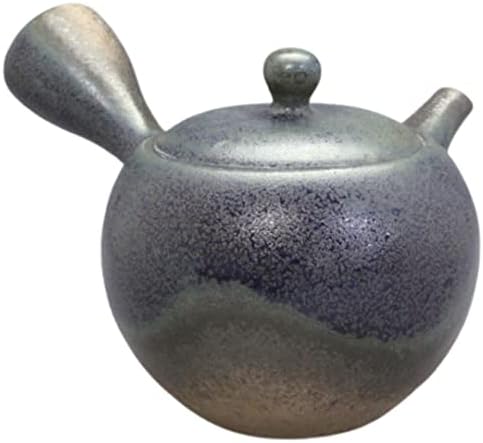 Tokoname de Kyusu de chá - Isshin - preto - 10 oz - malha de cerâmica - esmalte de cinzas