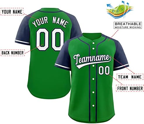 Jersey de beisebol personalizada Botão camisas de manga curta, número personalizado de nome costurado/impresso para