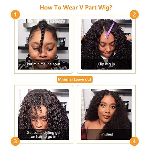 FUDUETE V PARTEIRA PARTEM CABELOS HUMANOS Pixie Curly Cut Wigs Human Human Human Women Upgrade U Part Wig sem cola sem deixar de