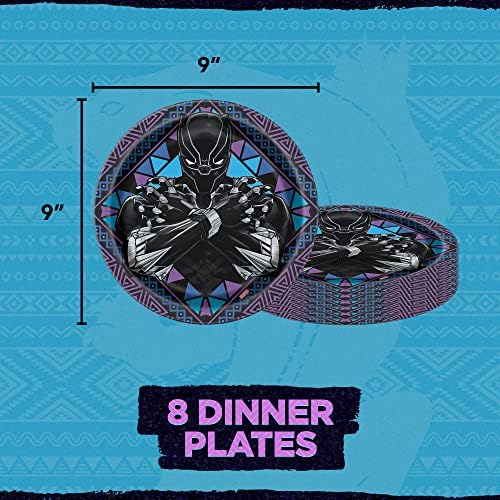 Pantário exclusivo de festa de aniversário da Pantera Negra Wakanda para Forever - 8 placas de comida, 8 pratos