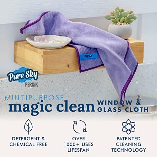 Pano de limpeza de vidro de janela de céu puro - basta adicionar água sem detergentes necessários - mada
