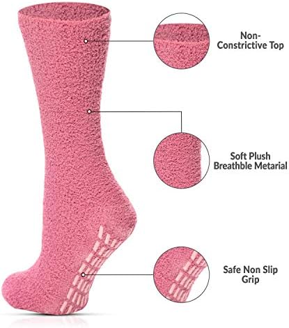 Debra Weitzner não deslize meias do hospital Fuzzy Slipper Socks para homens homens 3 pares