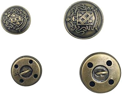 16 peças Matte Silver Metal Blazer Button Conjunto - Botão de 15 mm de tamanho de 20 mm PetMall para blazers, ternos, casacos