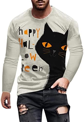 Halloween Mens Soldier T Camisetas mensais Moda Casual Creween Crew Neck 3D Impressão digital suéter atlético