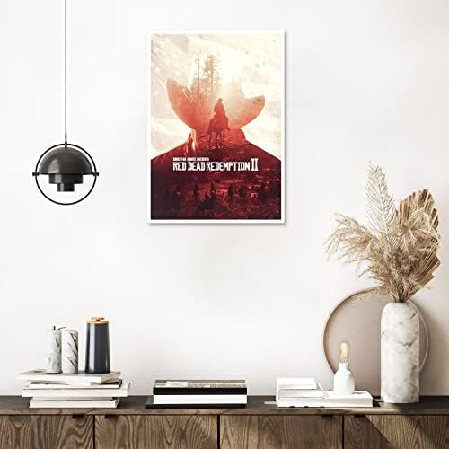 Luxbay HD Canvas Red Merch Dead Redemption 2 Poster Print Decoration Wall Art for Room Decor 12 X18