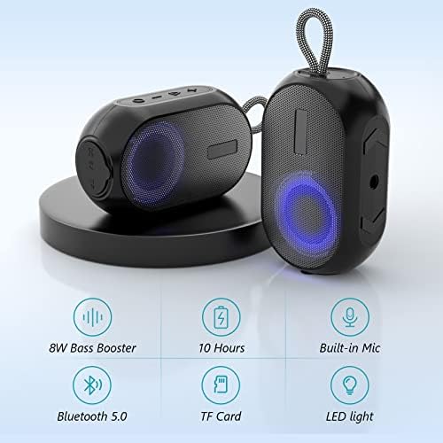 Alto-falantes Bluetooth portáteis, alto-falante sem fio IP67 à prova d'água com som estéreo, alto-falante portátil com tempo