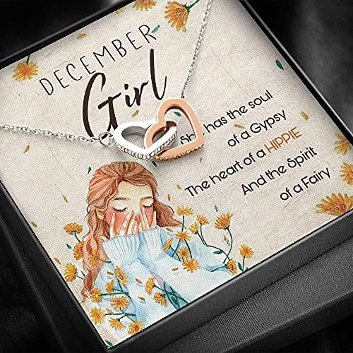Jóias de cartão de mensagem, colar artesanal - colar para mulheres meninas - de dezembro colar de garotas - presente
