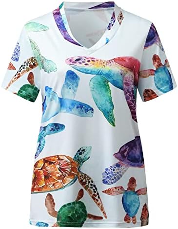 Camisas de tartaruga plus size para mulheres blusas casuais de manga curta Túdos de verão tops de túnica solteira larga