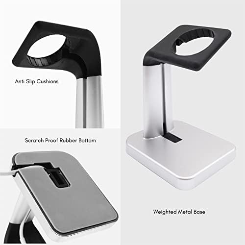 Macally Apple Watch Stand for Series Ultra, 9, 8, 7, 6, 5, 4, 3, 2, 1, Se - Sleek NightStand para Apple Watch Charger Stand Dock Dock