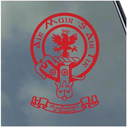 MacDonnell de Keppoch Scottish Clan Vinyl Stick Decal Tartan com Banner Option Family