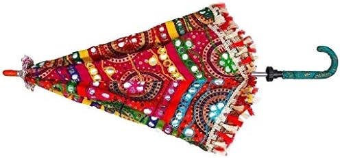 Trabalho artesanal de bordados no guarda -chuva decorativo de casamento por Índia colecionável