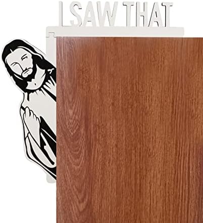 Vi que Jesus Sitter, decoração engraçada de casa Jesus, eu vi aquele cabide de porta de madeira Jenus sinal da igreja Decorações