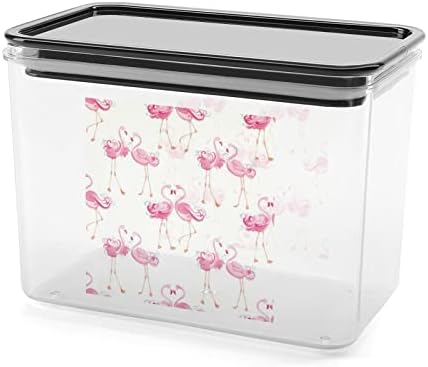 Caixas de armazenamento de armazenamento de alimentos de casal de flamingo rosa com tampa de vedação