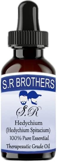 S.R Brothers Hedychium puro e natural terapêutico de grau essencial de grau essencial com conta -gotas 50ml