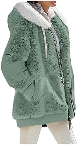 Casaco de inverno feminino de foviguo, suéteres de inverno para mulheres com capuz de pub de pub comprido suéter macio com pescoço de pescoço com conforto inchado