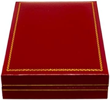 Caixa de colar de jóias de romance Box® em couro vermelho + bolsa NB personalizada