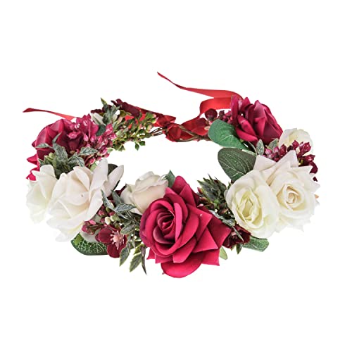 Lucky Summer Flower Band Band Rose Leave Floral Crown Capace