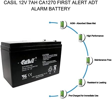 Casil 12V 7AH CA1270 Primeiro alerta ADT Alarme Bateria