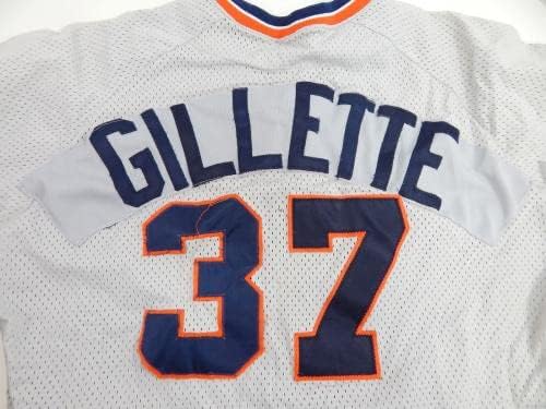 Os anos 90 Detroit Tigers Gillette #37 Game usou Grey Jersey Batting Practice 44 796 - Jogo usada MLB Jerseys