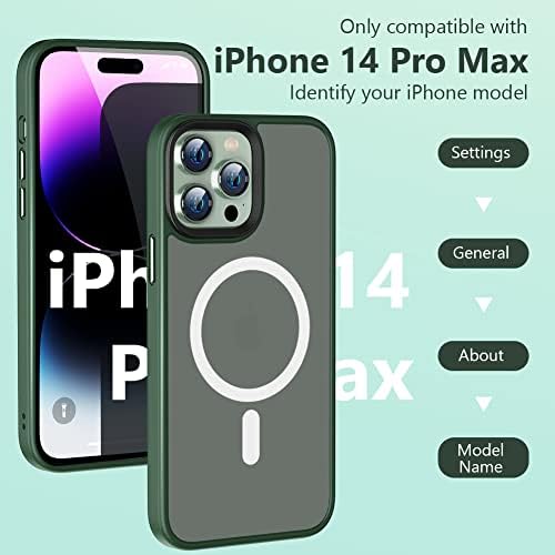 Yllzi [2 pacote] casos magnéticos para iPhone 14 Pro Max, Purple & Green