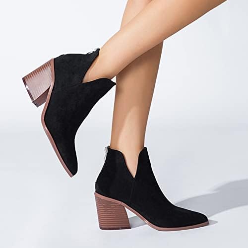 Mulheres Botas de caminhada largura largura estilosa sapatos de couro bloco de salto de inverno botas de couro chelsea botas de festa botas curtas