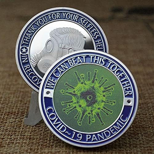 Moeda favorita moeda comemorativa moeda anti-epidemia prata banhada medalha moeda de moeda de moeda de moeda de luta de