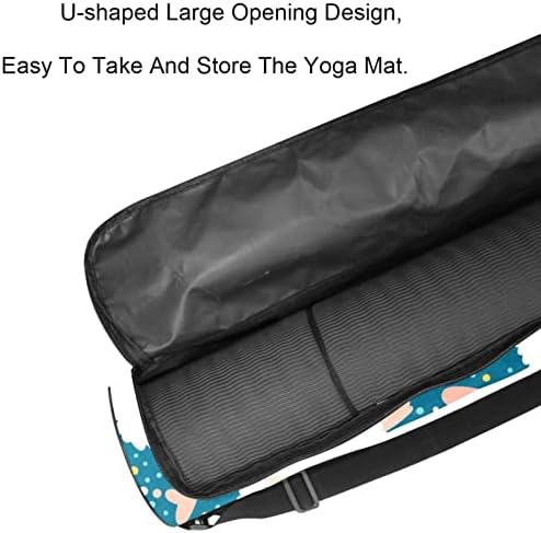 Yoga Mat Bag Exercício Yoga Mat Carry Bag Sheep Padrão, 6,7x33.9in/17x86 cm O saco de ioga se encaixa na maioria dos tamanhos de tapete