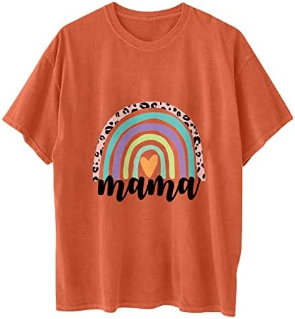 Camisetas de grandes dimensões para mulheres dia das mães mama imprimir camiseta de verão de manga curta tops casuais blusas coletivas